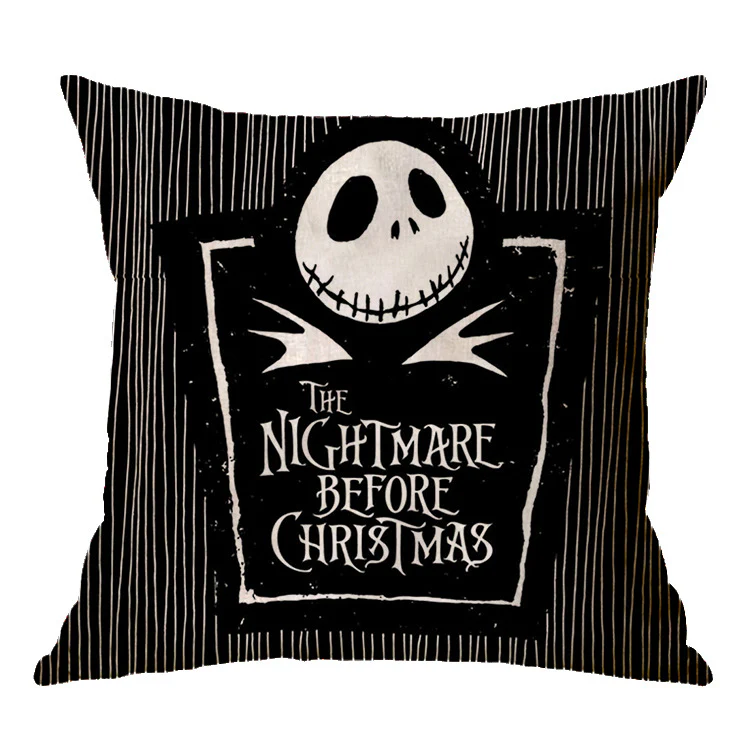 Halloween theme Linen Skull Throw Pillow Cover - Image 28