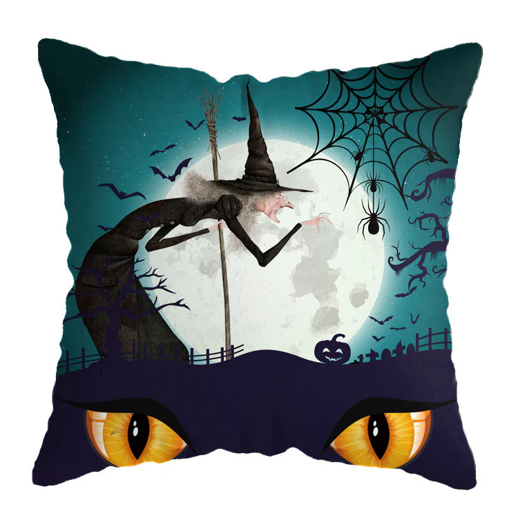 Halloween theme Linen Skull Throw Pillow Cover - Image 4