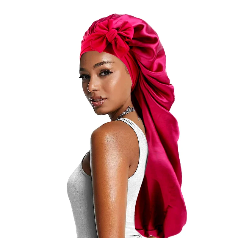 Long Bowknot Satin Bonnet - Image 5