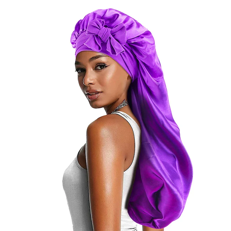 Long Bowknot Satin Bonnet - Image 7