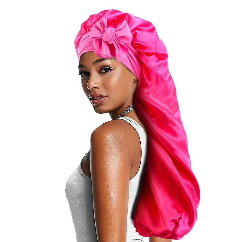 Long Bowknot Satin Bonnet - Image 8