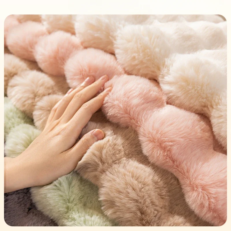 Luxurious Rabbit Plush Sofa Cover - Image 3