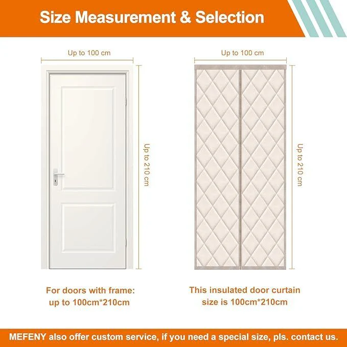 MEFENY Magnetic Thermal Insulated Door Curtain, 100X210Cm Thickened Weatherproof - Image 3
