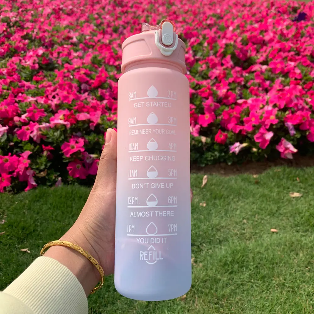 Motivational Sports Water Bottle with Time Marker - Image 18