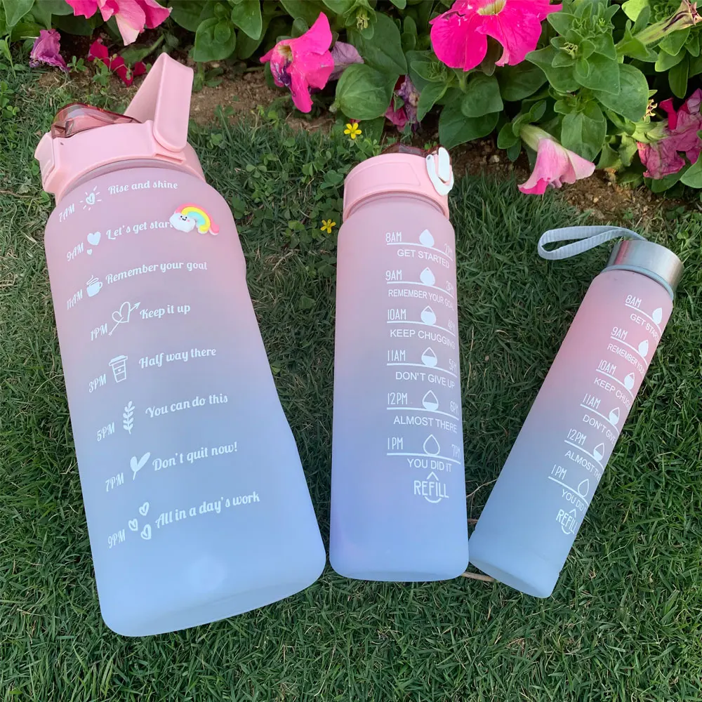 Motivational Sports Water Bottle with Time Marker - Image 2