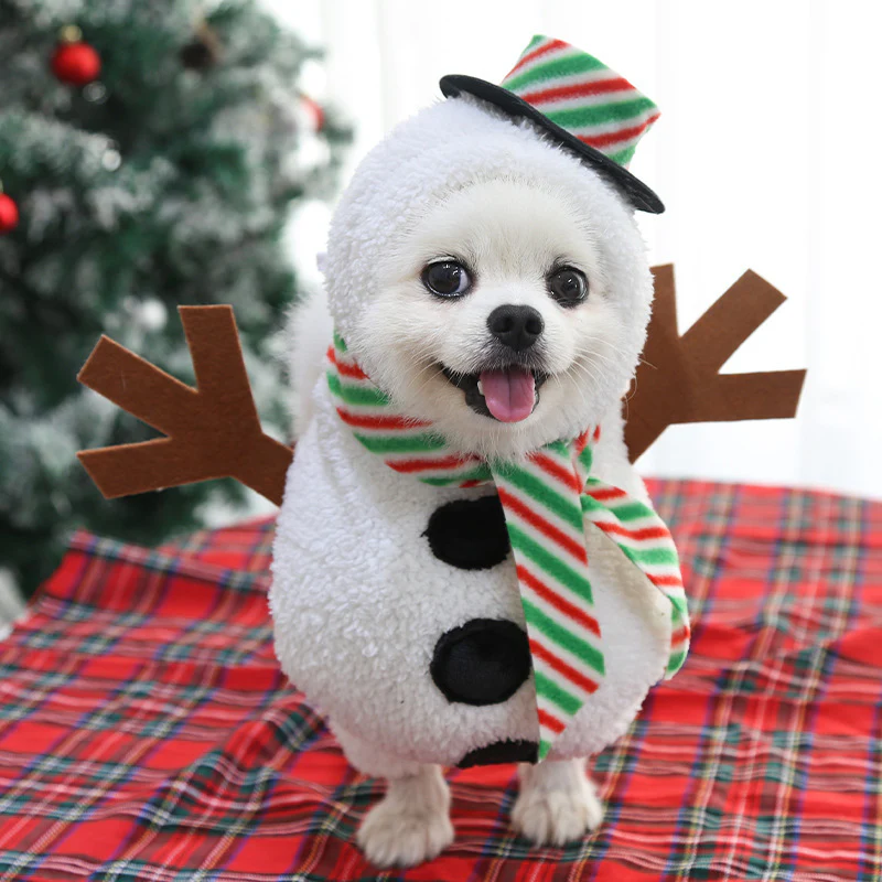 New Dog Christmas Pet Clothes Standing Snowman - Image 4