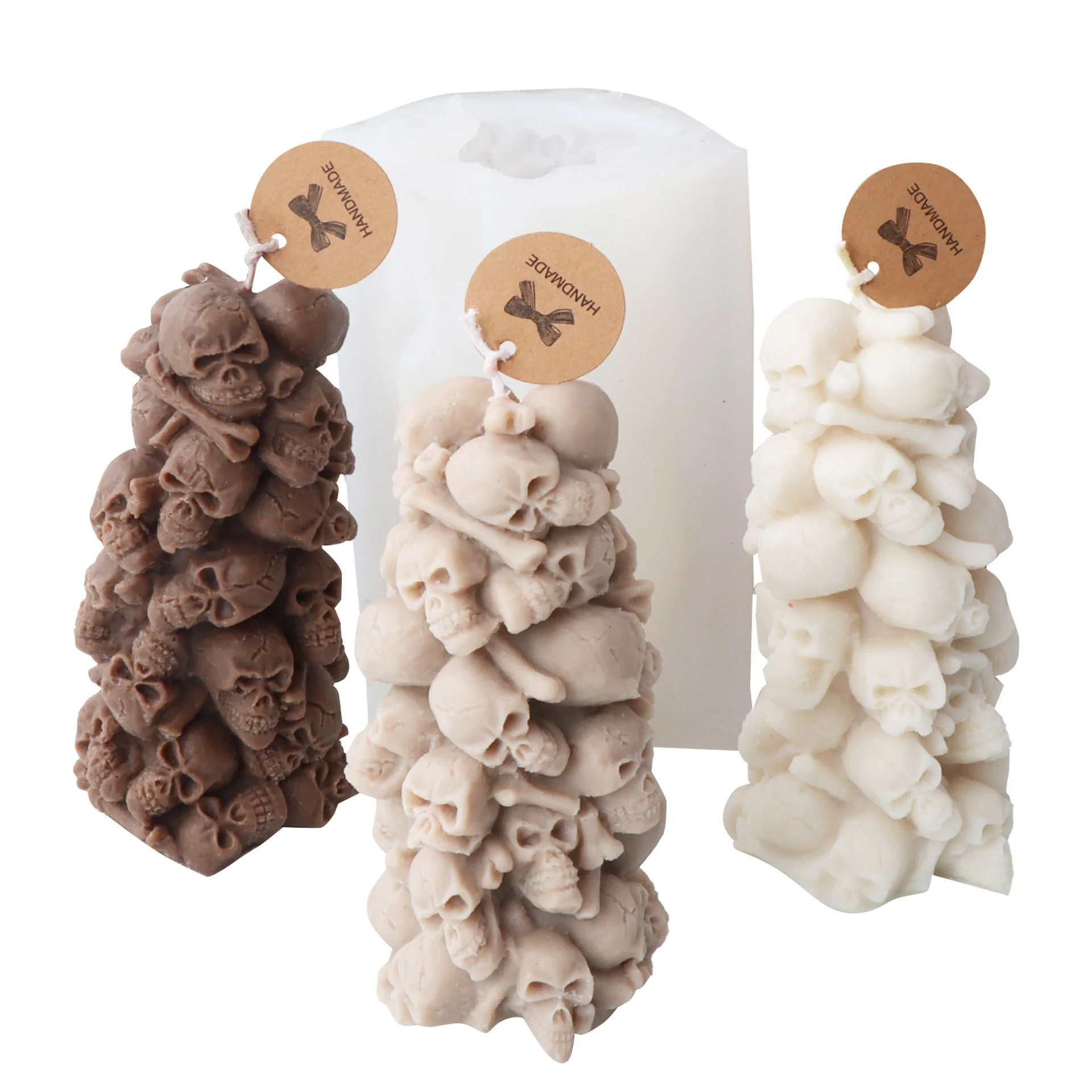 Handmade Embossed Skull Pylon-Type Silicone Candle Mould - Image 8