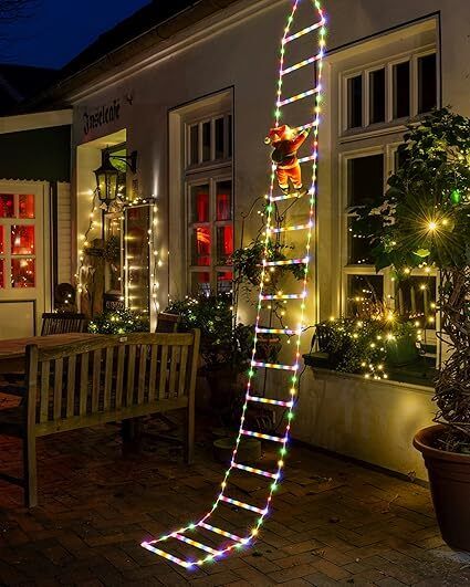 Nexvin 9.9Ft Ladder with Santa Claus LED Christmas Lights - Image 4