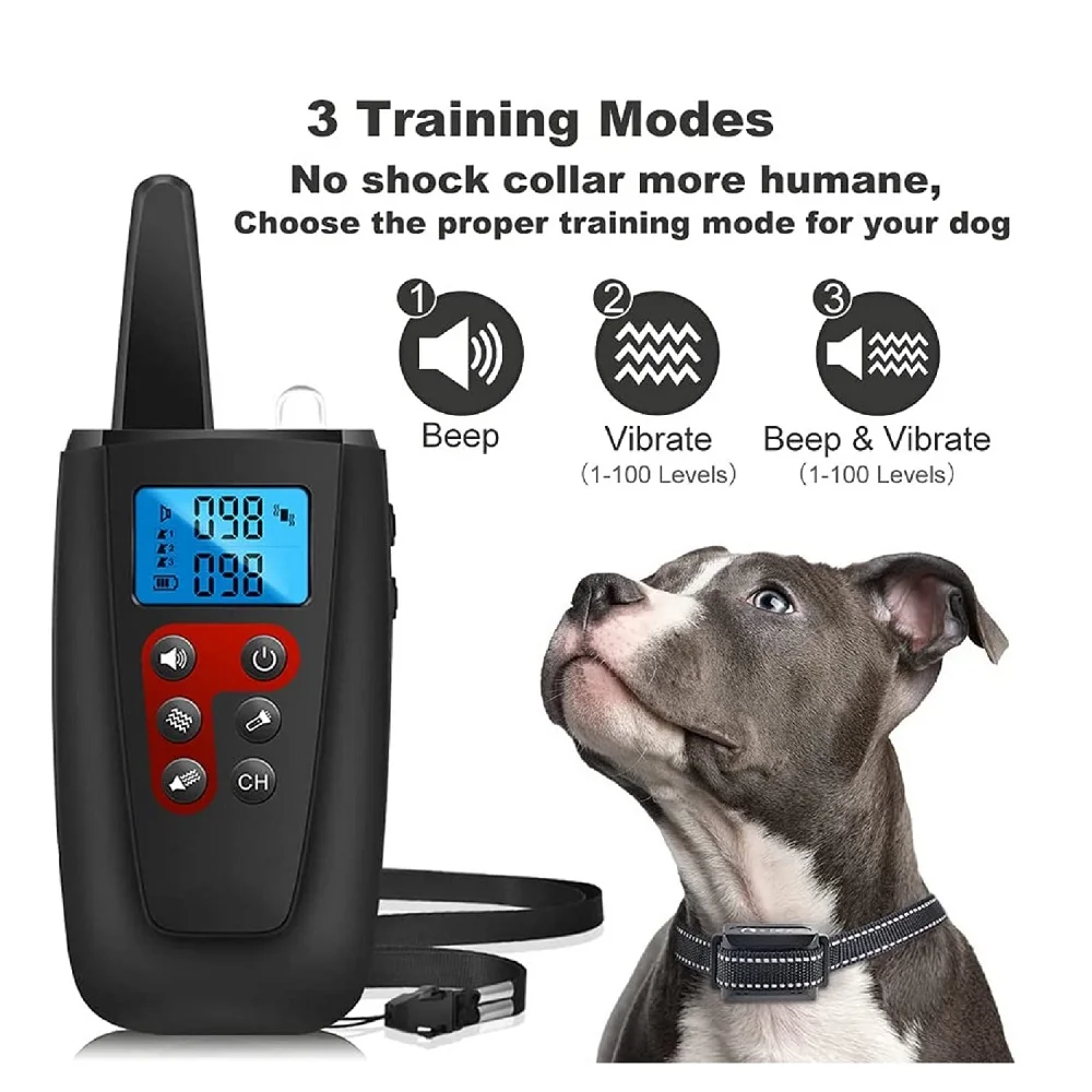No Shock 3300ft Range Remote Dog Training Collar (3-Collar Pack) - Image 3