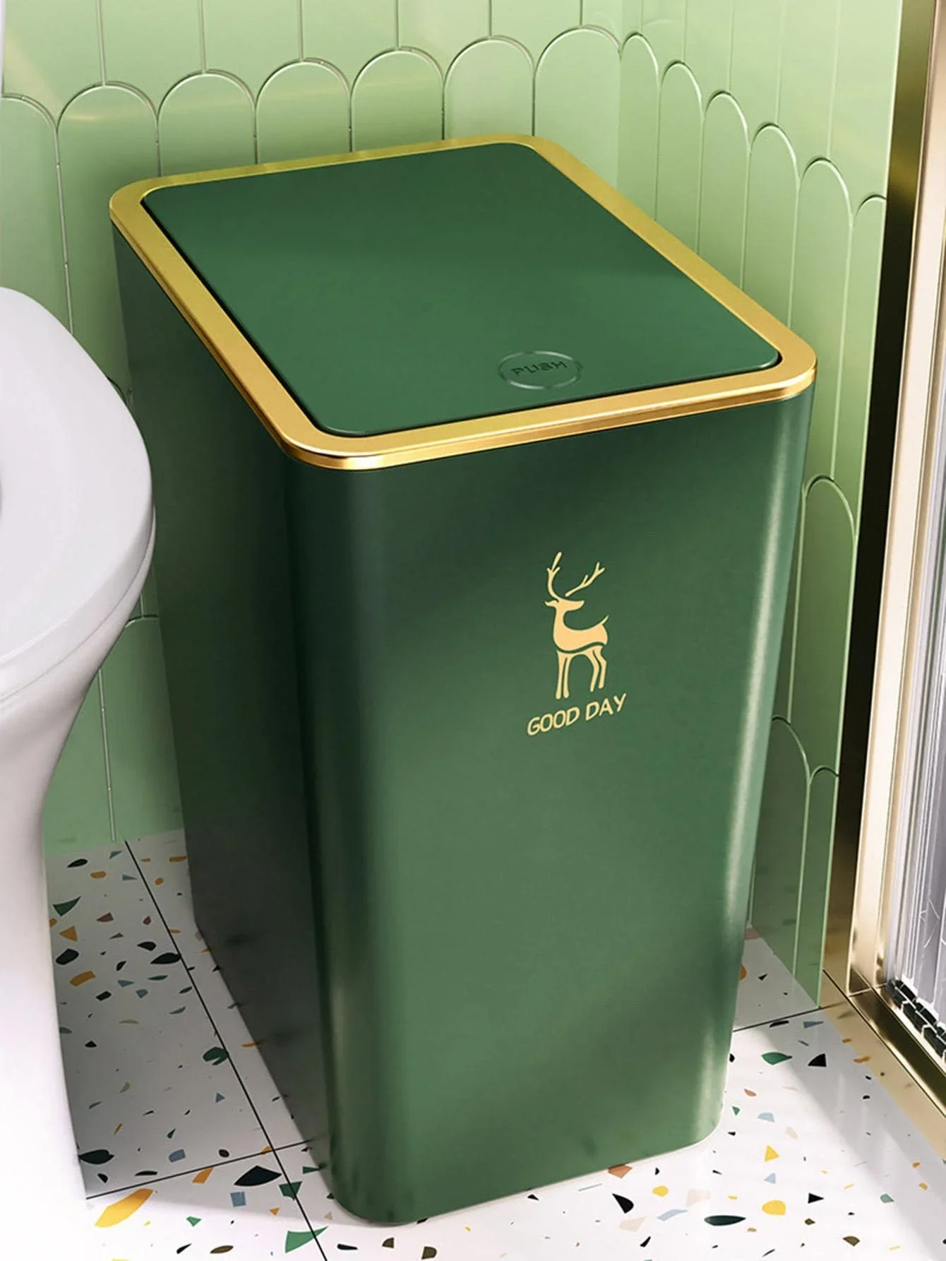 Nordic Style Rectangular Trash Can with Lid - Image 10
