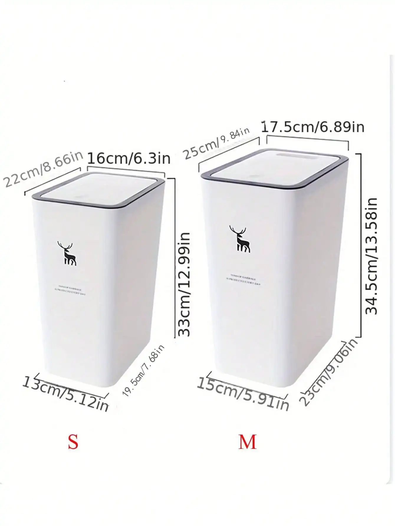 Nordic Style Rectangular Trash Can with Lid - Image 6