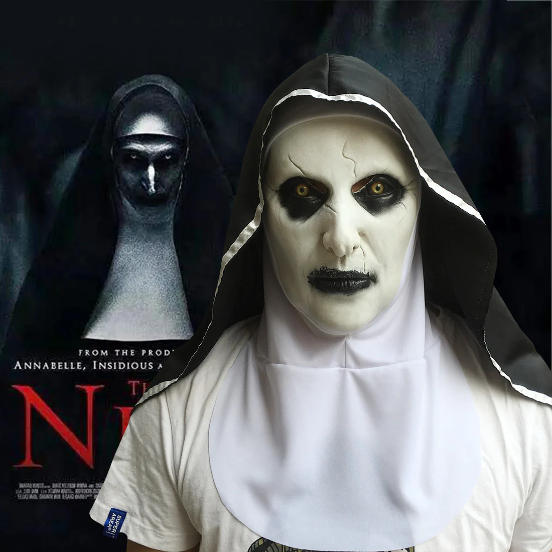 Nun Mask Halloween Ghost Horror Costume Played - Image 2