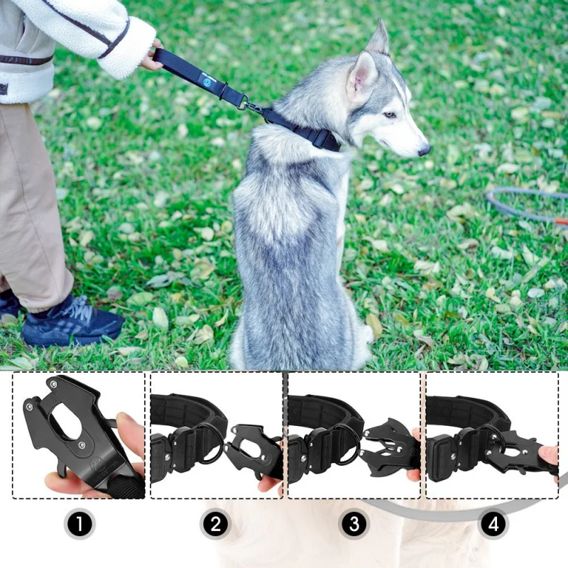 Nylon Military Style Short Leash with Metal Buckle - Image 4