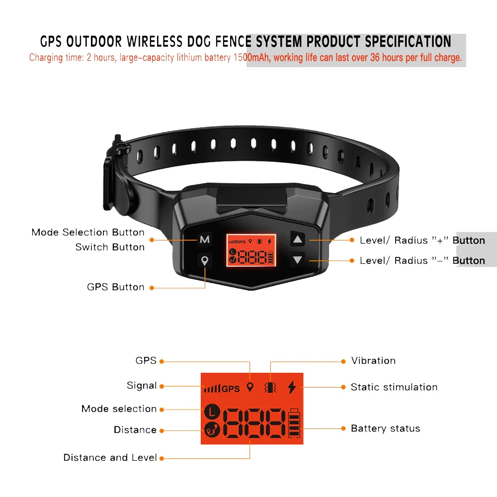 F800 Outdoor GPS Wireless Electronic Dog Fence System and Training Collar - Image 3