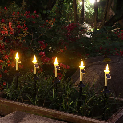 Outdoor Solar Candle LED Ground Lamp Garden Garden Decoration - Image 3