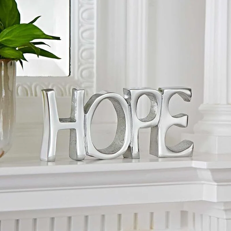 Paper High Recycled Metal 'HOPE' Sign - 19Cm X 8.5Cm - Fair Trade & Handmade - Image 2