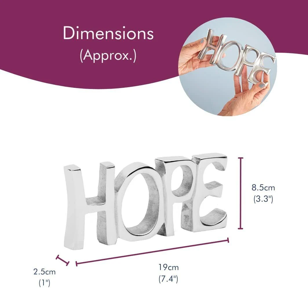 Paper High Recycled Metal 'HOPE' Sign - 19Cm X 8.5Cm - Fair Trade & Handmade - Image 4