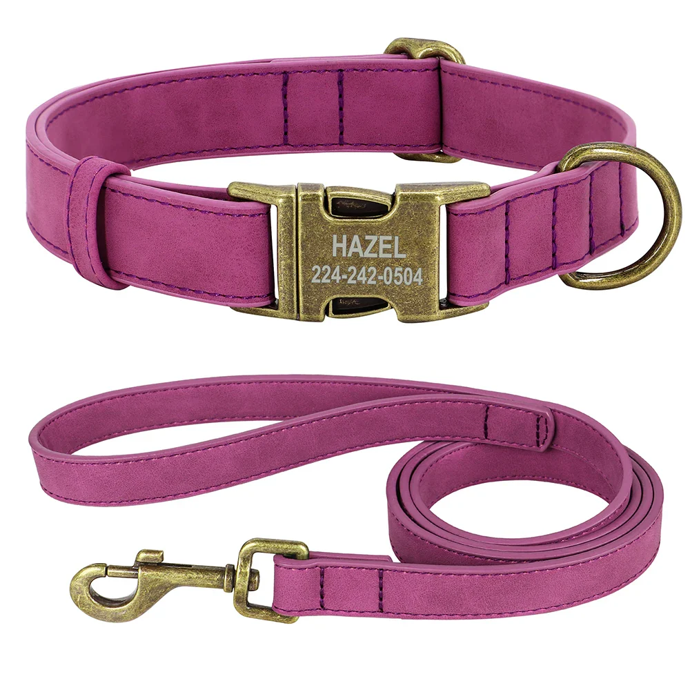 Personalised Leather Dog Collar and Lead Set - Image 9