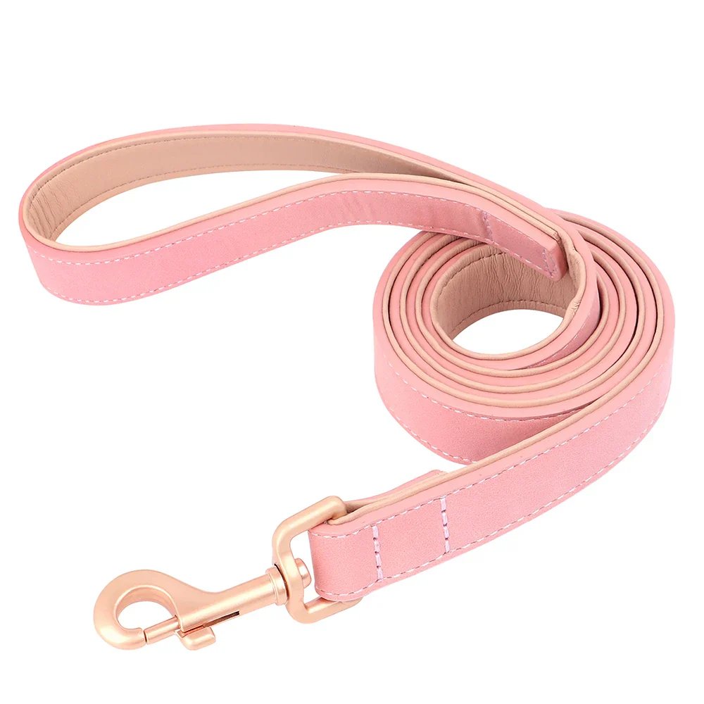Personalised PU Leather Dog Collar and Leash Set with Custom ID Nameplate - Image 10