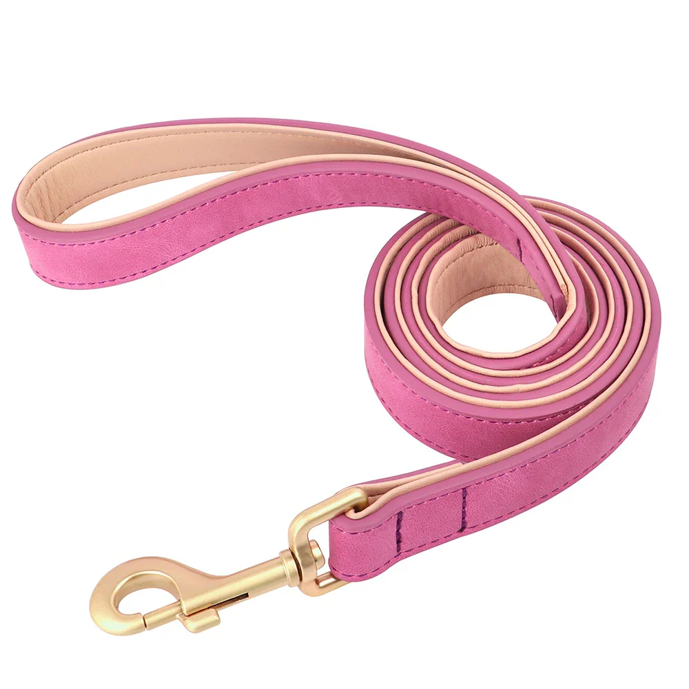 Personalised PU Leather Dog Collar and Leash Set with Custom ID Nameplate - Image 7