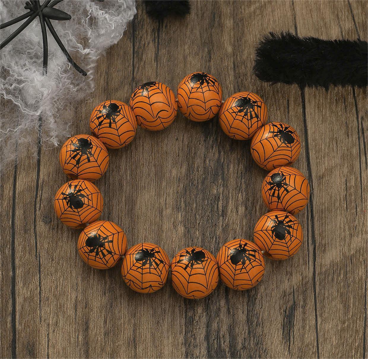 Personalised Fashion Pumpkin Spider Printed Beaded Bracelet - Image 3