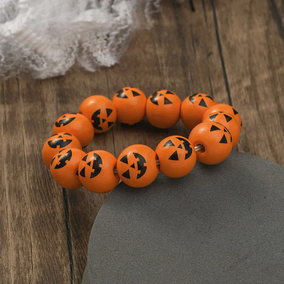 Personalised Fashion Pumpkin Spider Printed Beaded Bracelet - Image 4