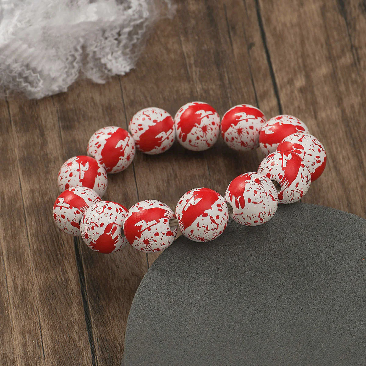 Personalised Fashion Pumpkin Spider Printed Beaded Bracelet - Image 5