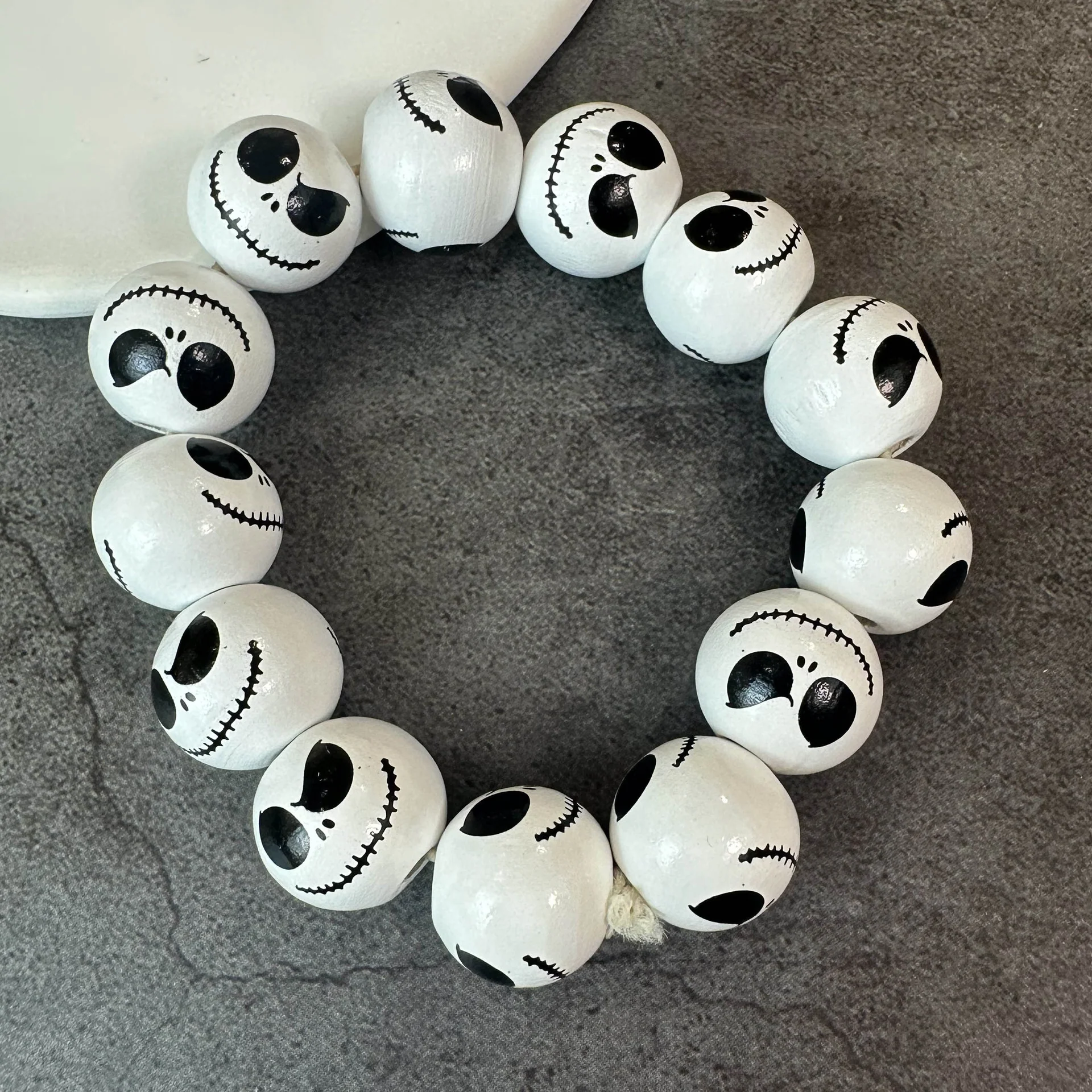 Personalized Halloween Earrings Necklace Wooden Bead - Image 7