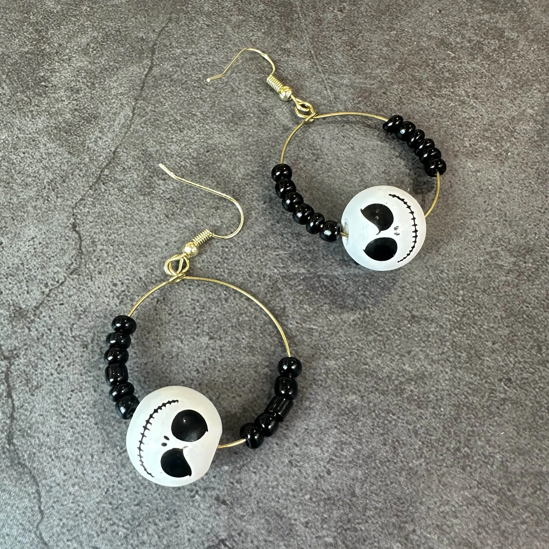 Personalized Halloween Earrings Necklace Wooden Bead - Image 8