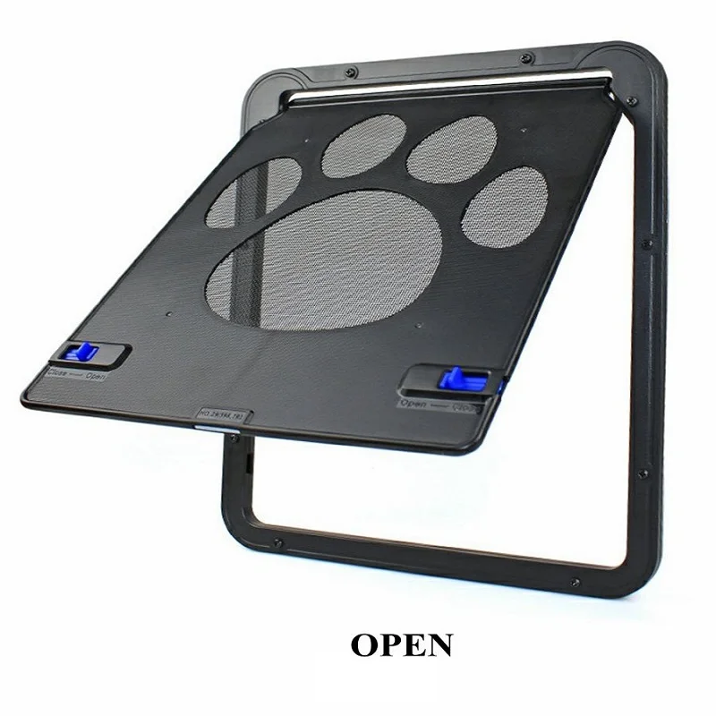 Pet Door Safety Lockable Magnetic Screen with Dog Paw Print Design - Image 4