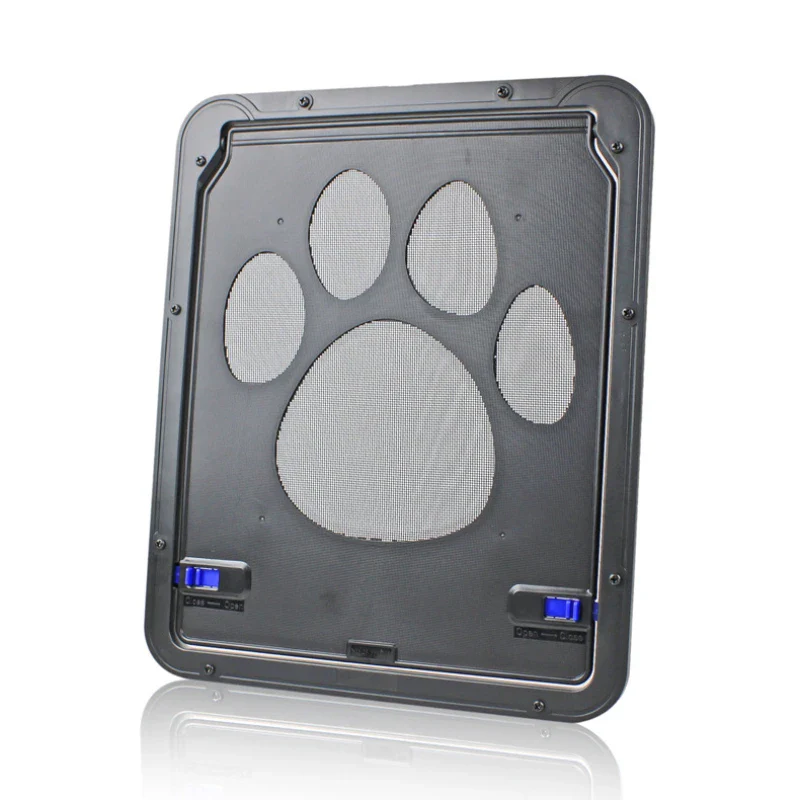Pet Door Safety Lockable Magnetic Screen with Dog Paw Print Design - Image 5