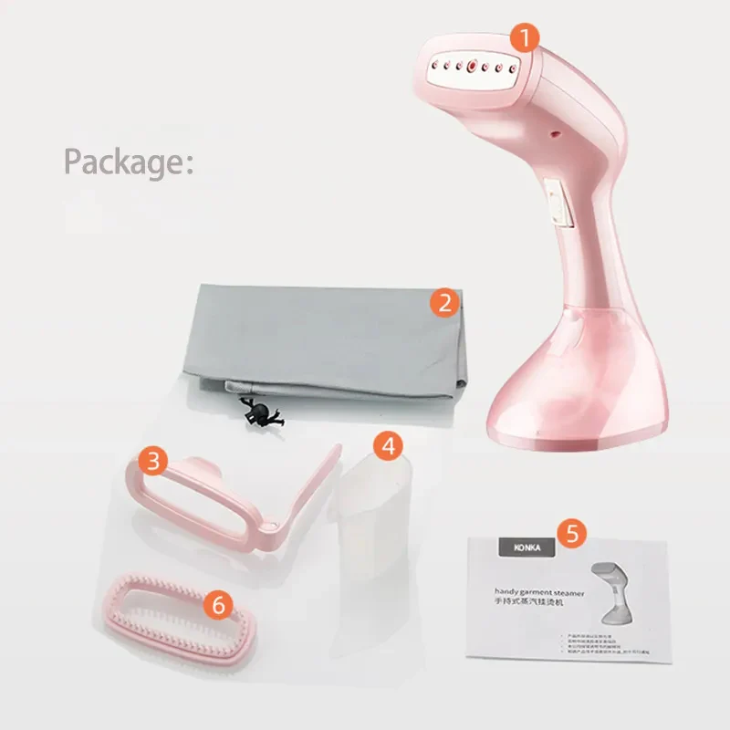 Portable Pink Handheld Fabric Garment Steamer Ironing For Clothes - Image 2