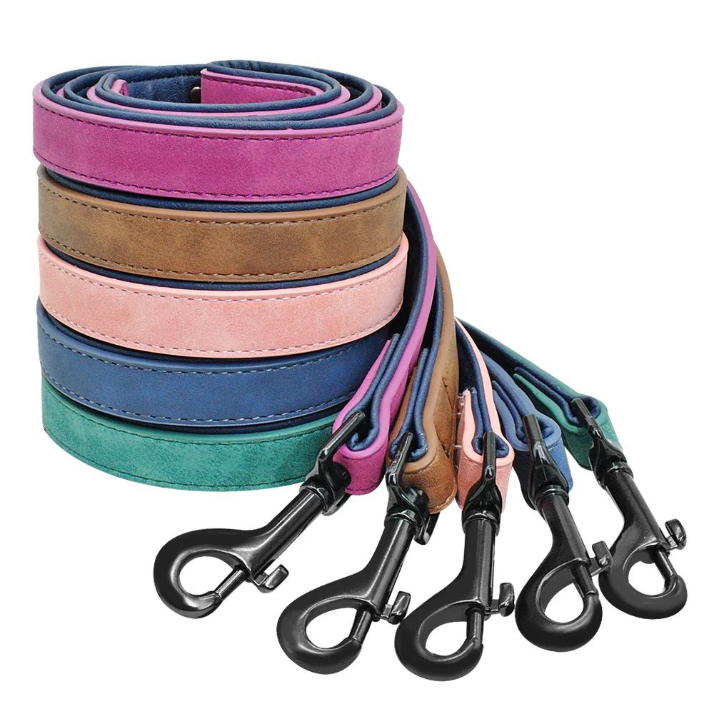 Premium 4ft Soft Leather Dog Leash with Padded Handle - Image 2