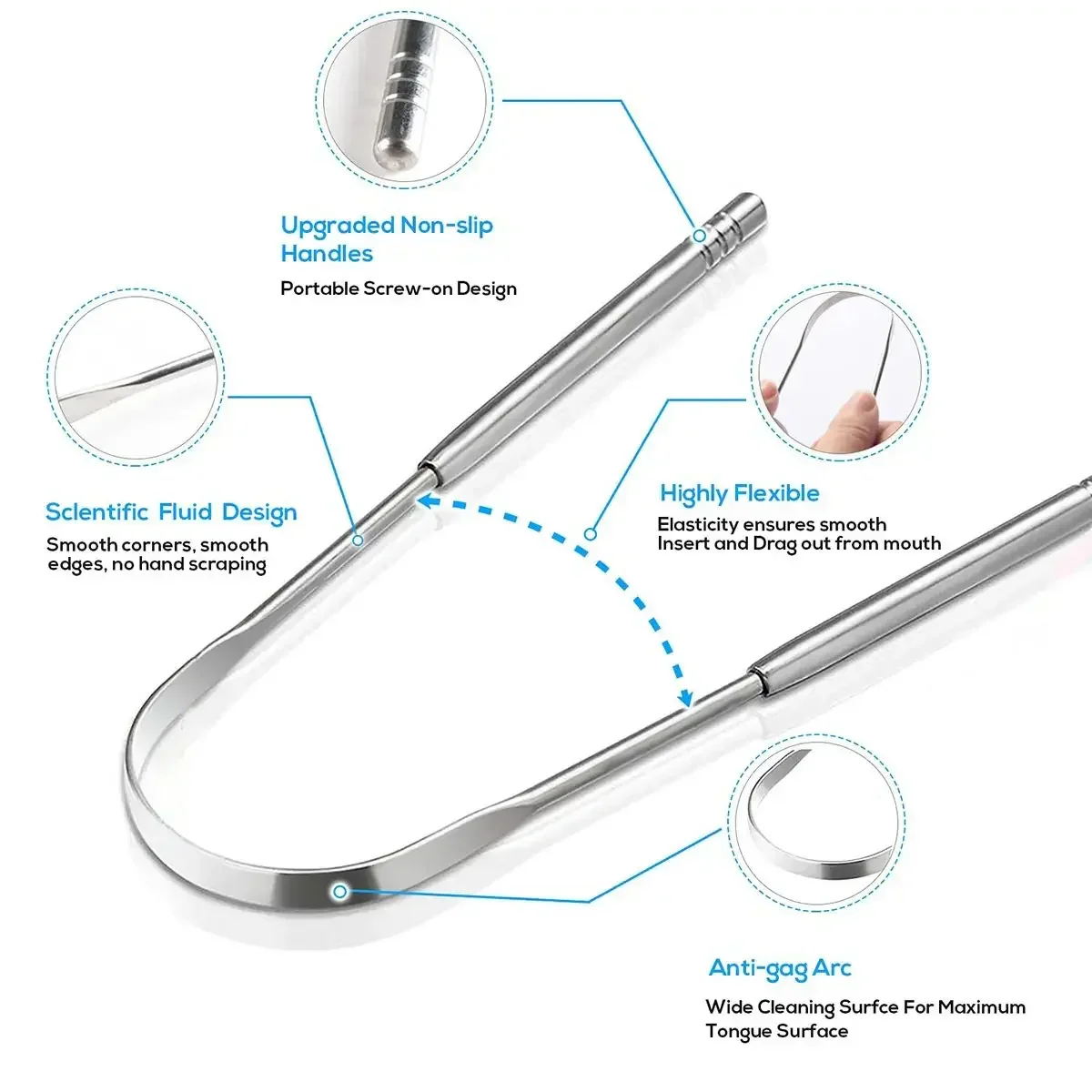 Premium Stainless Steel Tongue Scraper - Image 3