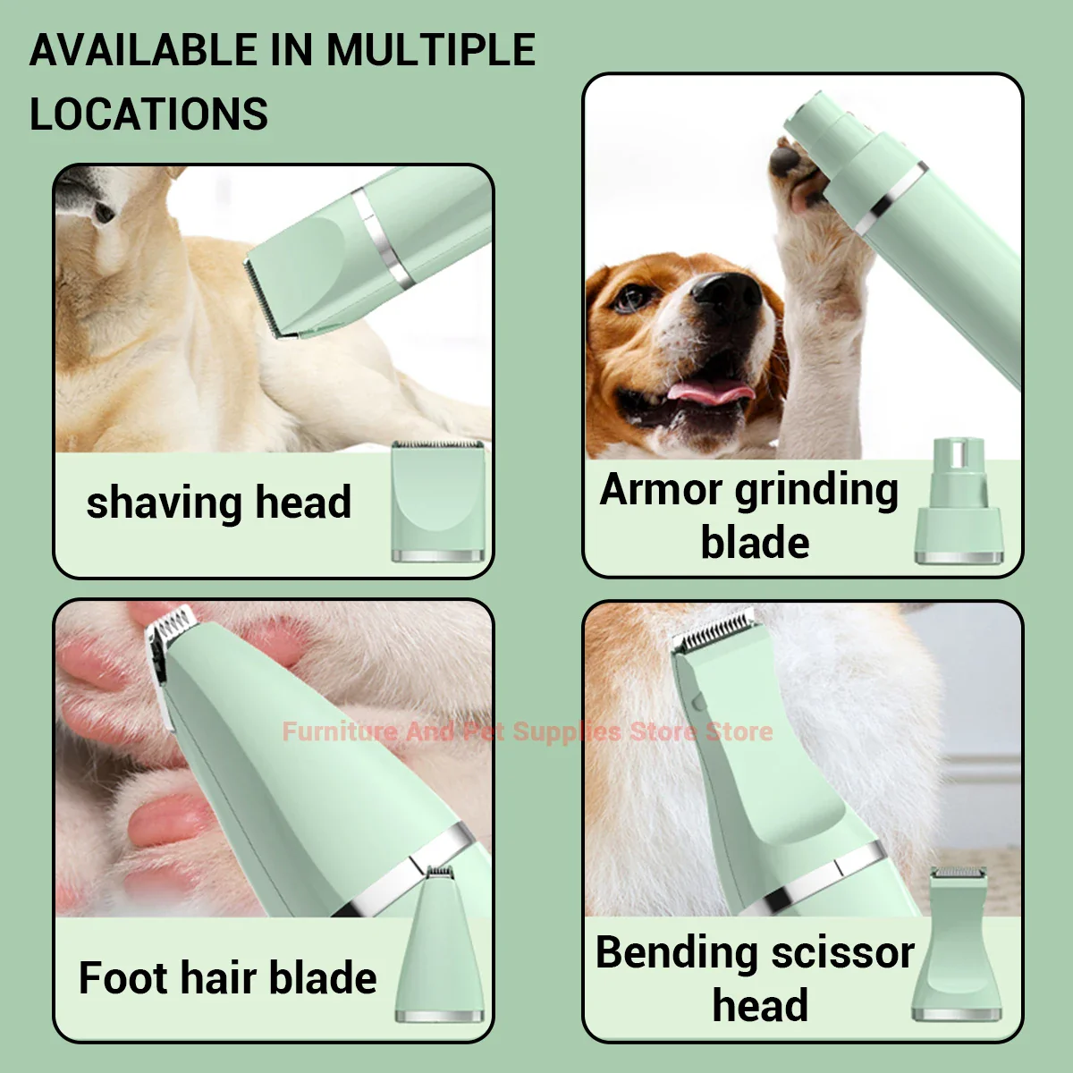 Professional 4-in-1 Electric Pet Grooming Kit - Image 2