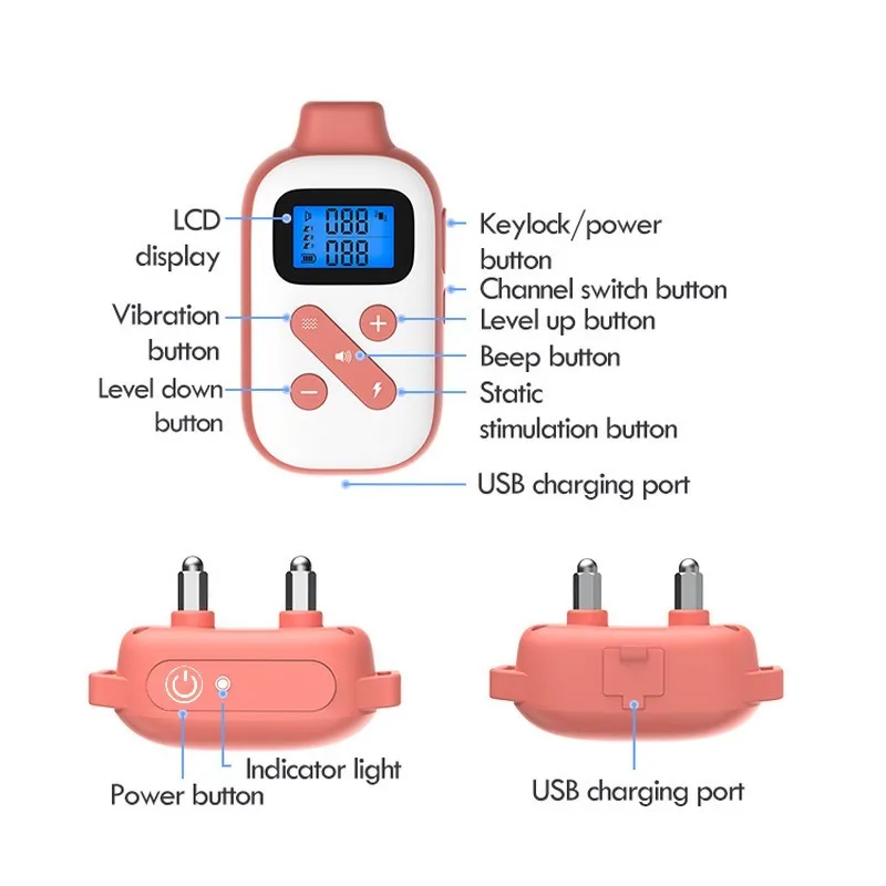 Professional Electric Dog Training Collar with 1000M Range - Image 2