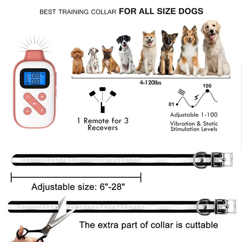 Professional Electric Dog Training Collar with 1000M Range - Image 6