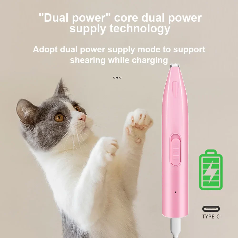 Professional Pet Hair Trimmer with LED Light – Electric Dog & Cat Paw Grooming Clipper - Image 5