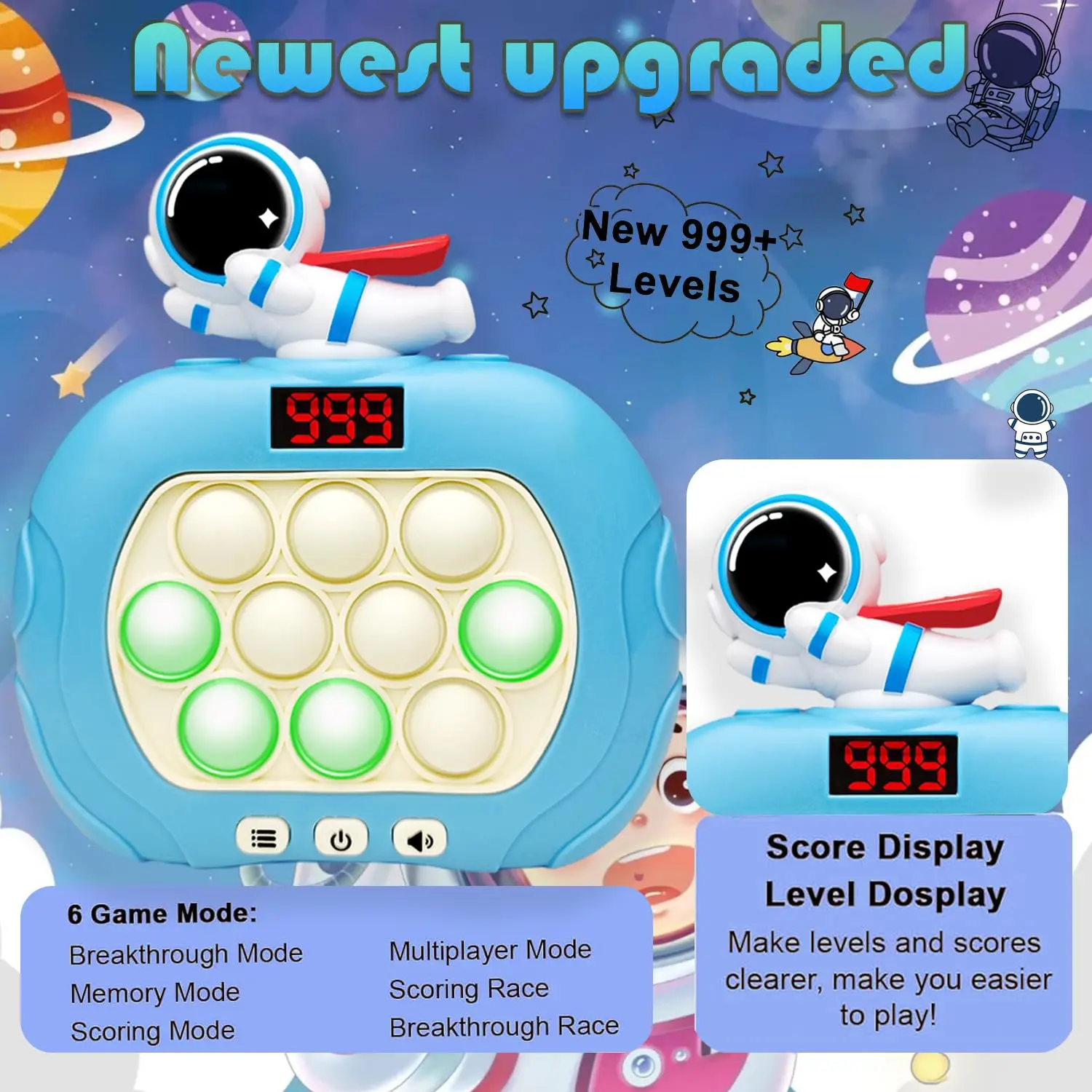 Quick Push Pop-Up Fidget Bubble Electronic Game - Image 2