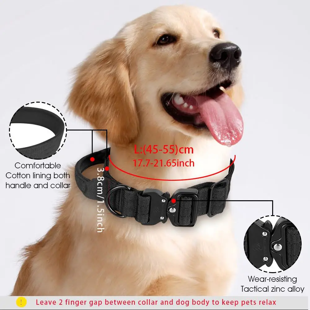 Quick Release Military Traffic Dog Leash with Heavy Duty Nylon Collar - Image 15