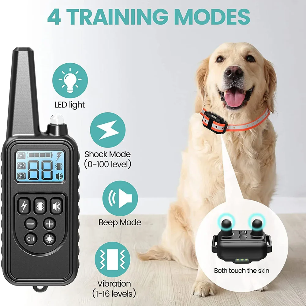 Rechargable Electric Dog Training Collar with Remote Control - Image 2