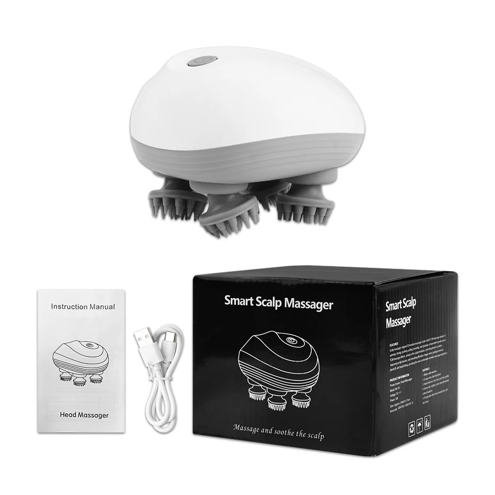 Rechargeable 4-Head Electric Scalp & Body Massager - Image 7