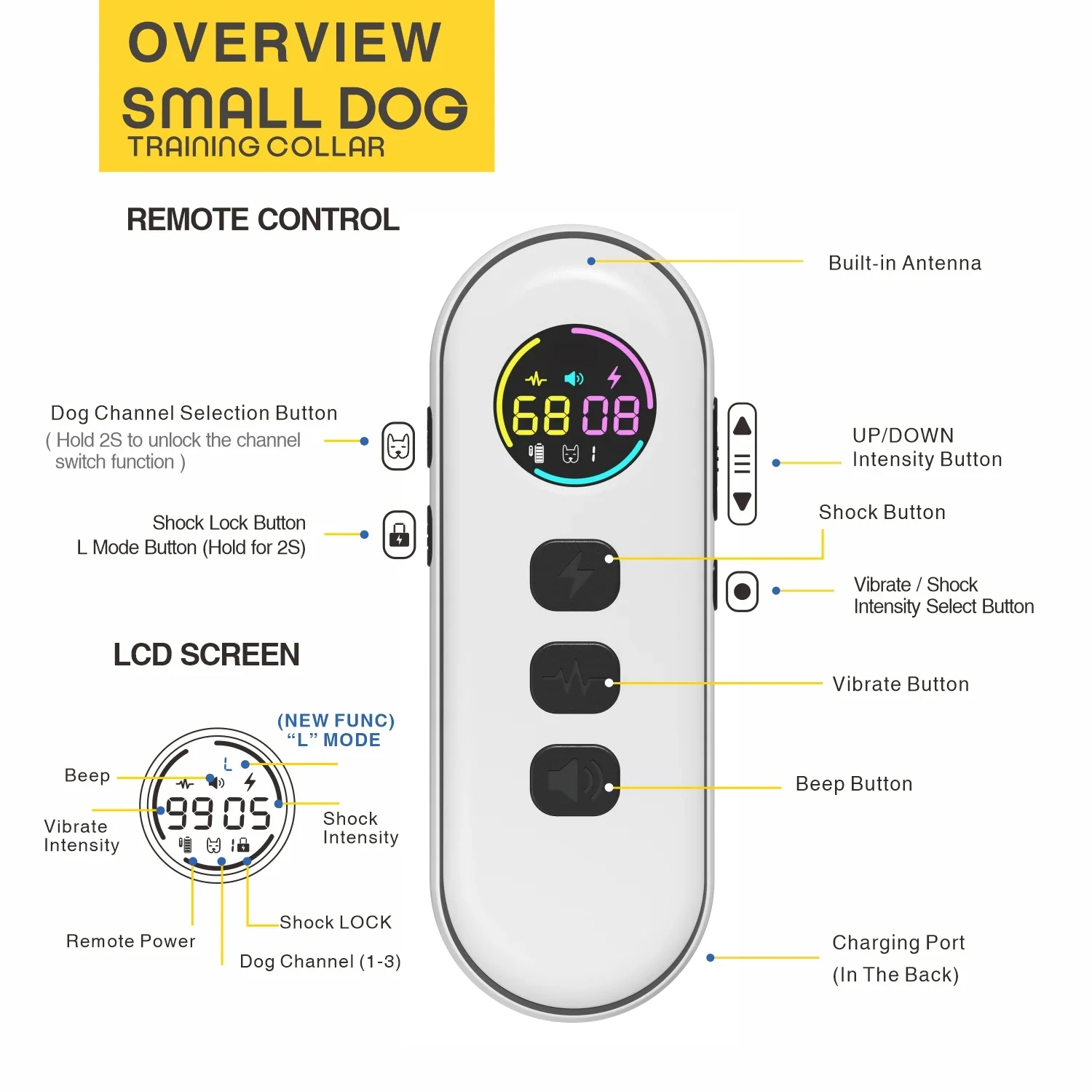 Rechargeable Small Dog Training Collar with Remote Control - Image 4
