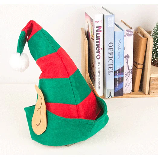 Red And Green Striped Hat Christmas Party Decoration - Image 5