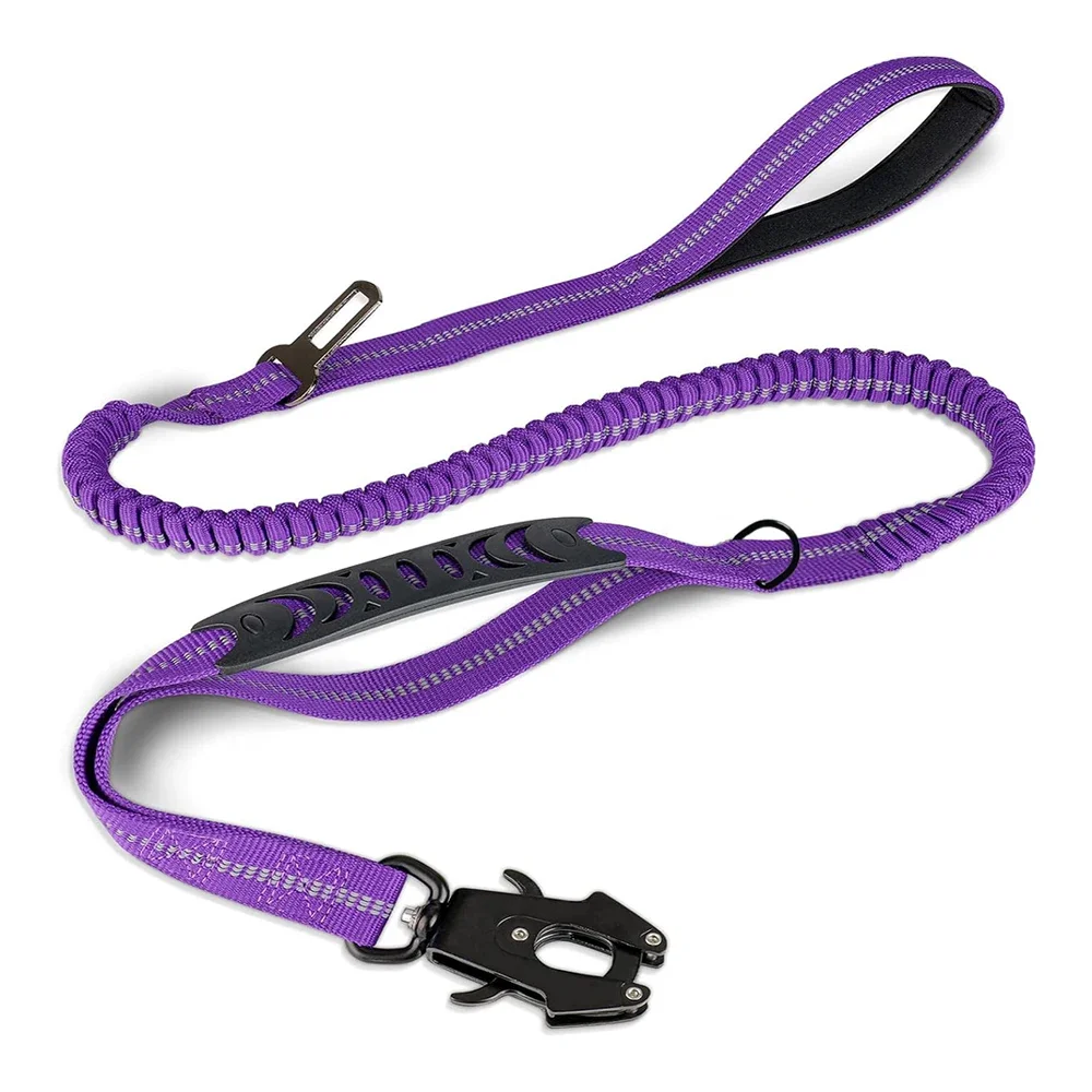 Reflective Shock Absorbing Pet Leash with Car Seatbelt for Large Dogs - Image 10