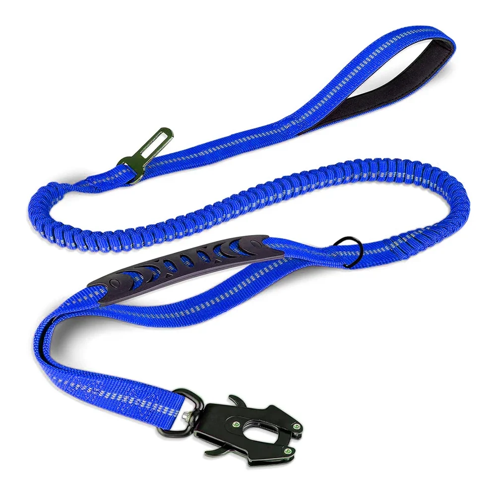 Reflective Shock Absorbing Pet Leash with Car Seatbelt for Large Dogs - Image 13