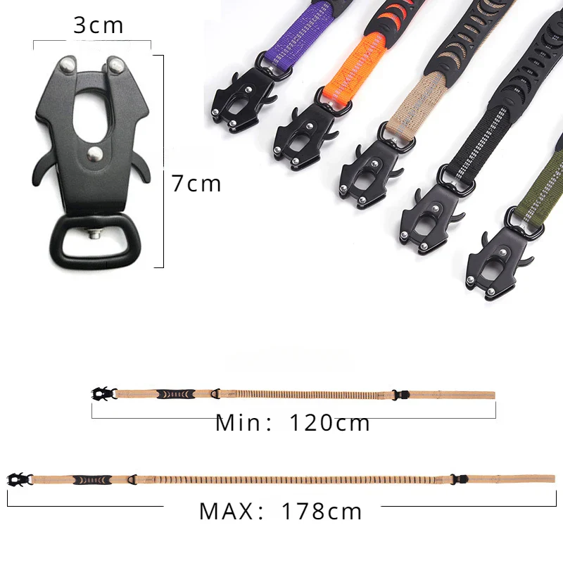 Reflective Shock Absorbing Pet Leash with Car Seatbelt for Large Dogs - Image 5