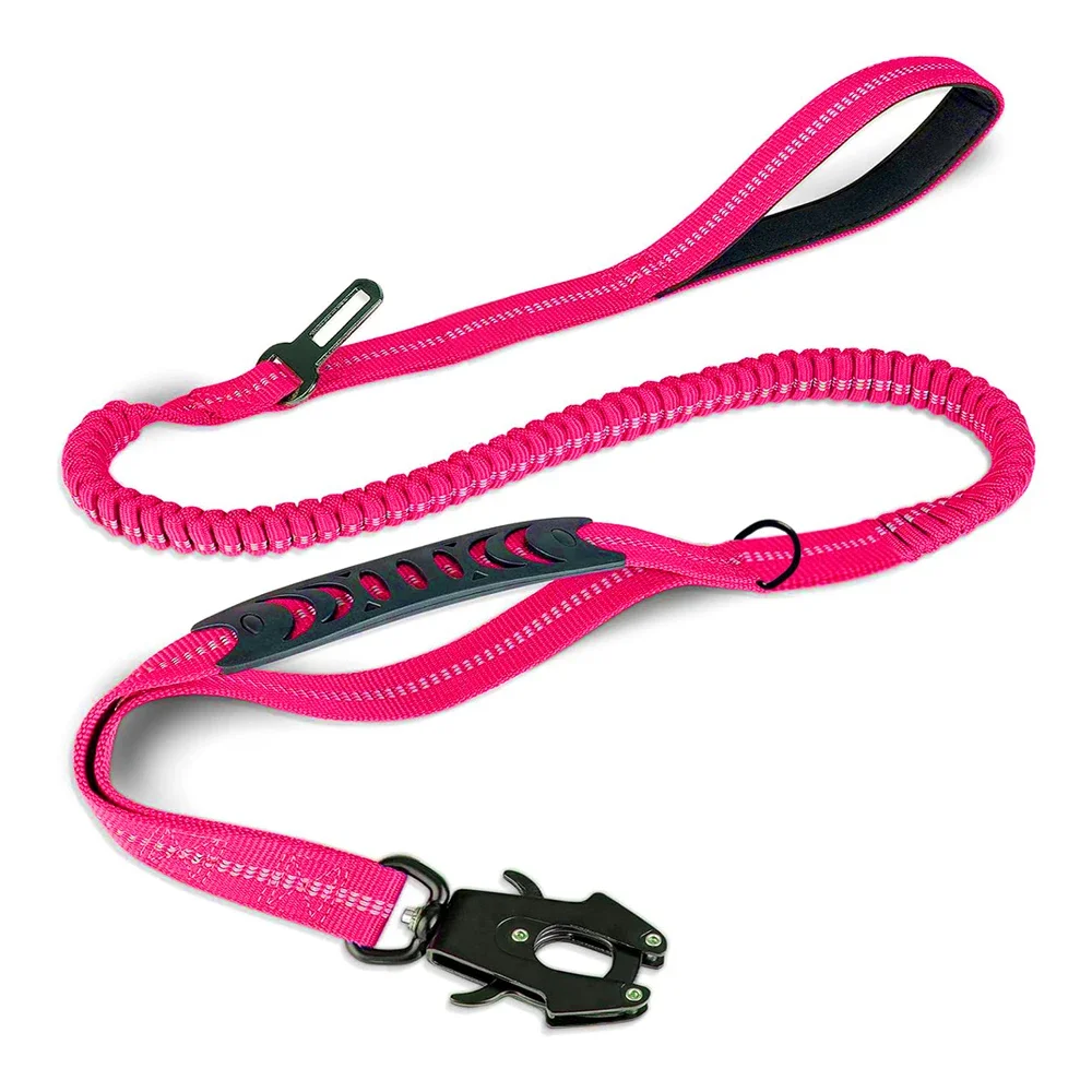 Reflective Shock Absorbing Pet Leash with Car Seatbelt for Large Dogs - Image 9