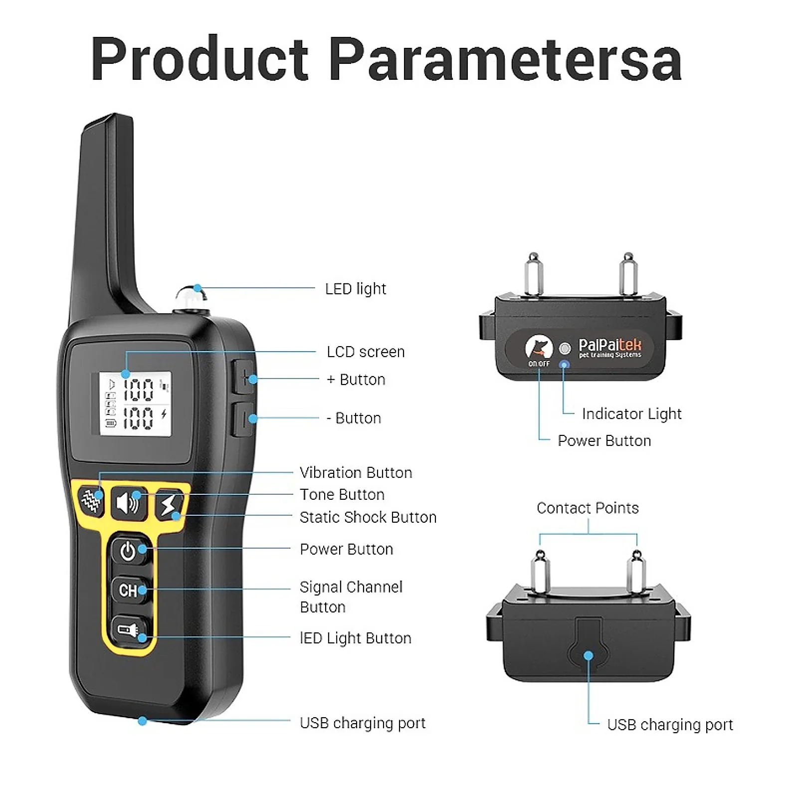 Remote Dog Training Collar with Automatic Mode (PD 529-1-TIO) - Image 2