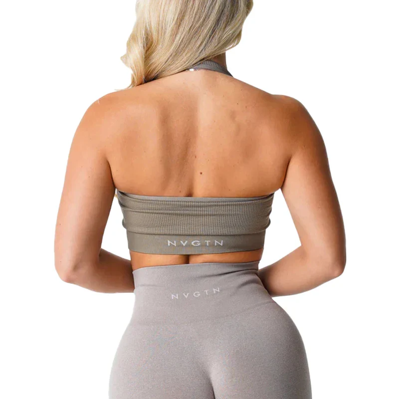 Ribbed Seamless Halter Bra - Image 15